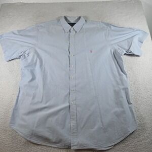 VTG Ralph Lauren Shirt Classic Fit Mens 3XLT Striped Short Sleeve Button Down
